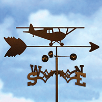 Tail Dragger Weathervane - Garden Mount - Click Image to Close